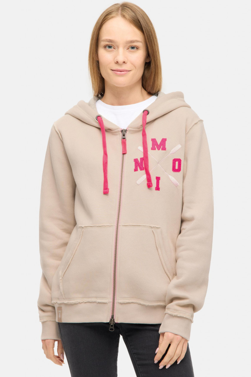 Derbe Sweatjacke Moin X Damen Beige Zip Hoodie GOTS