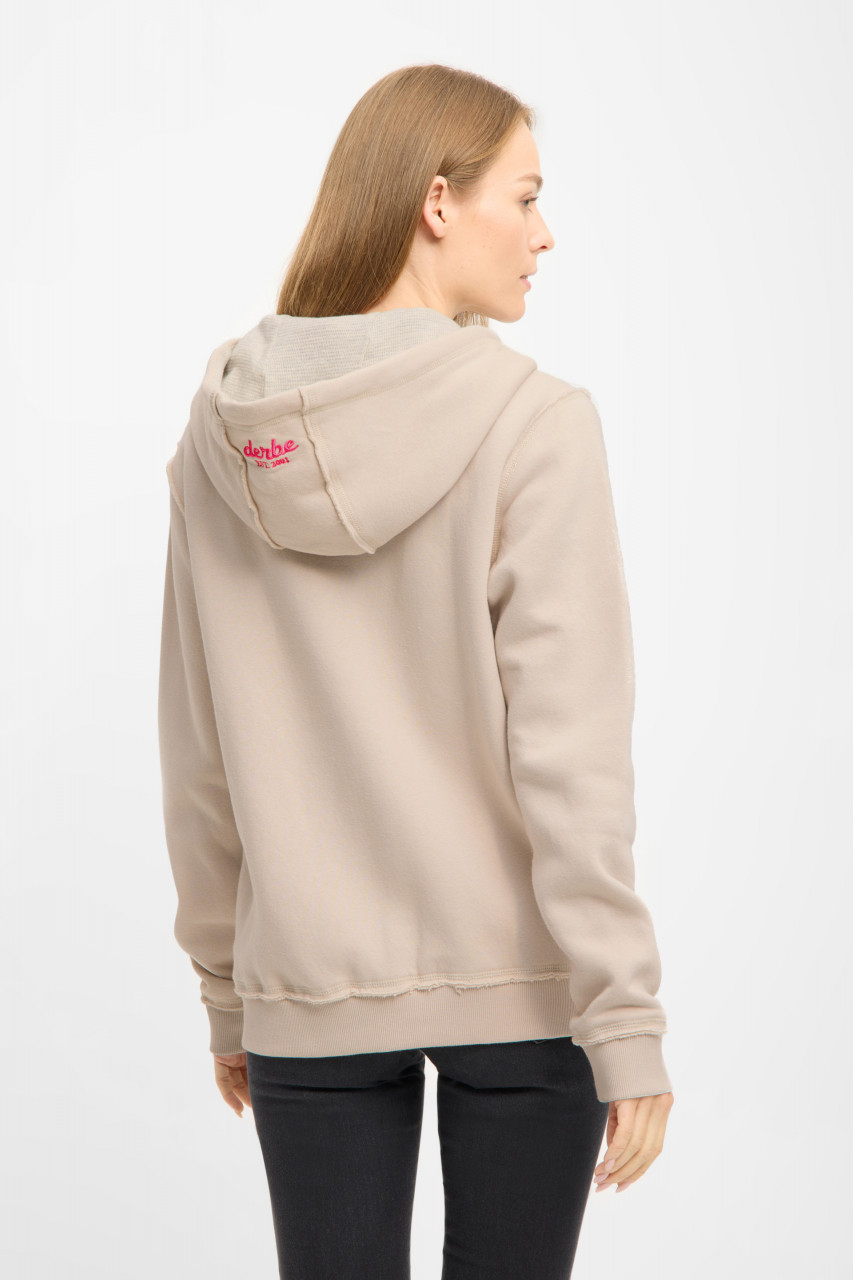 Derbe Sweatjacke Moin X Damen Beige Zip Hoodie GOTS