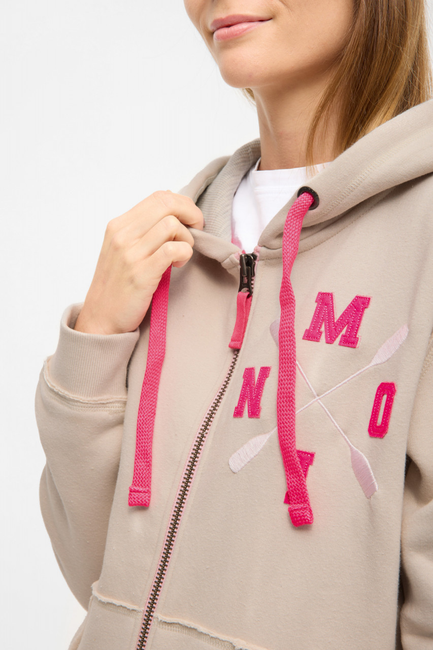 Derbe Sweatjacke Moin X Damen Beige Zip Hoodie GOTS