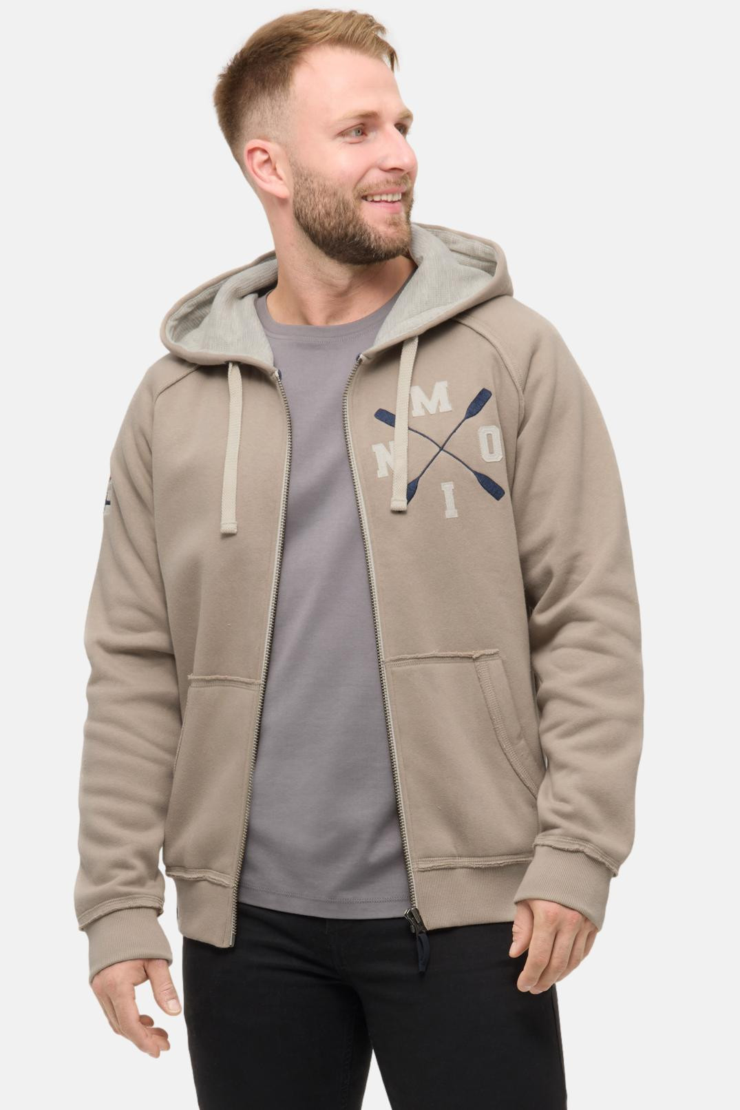 Derbe Sweatjacke Moin X Herren Beige Zip Hoodie GOTS