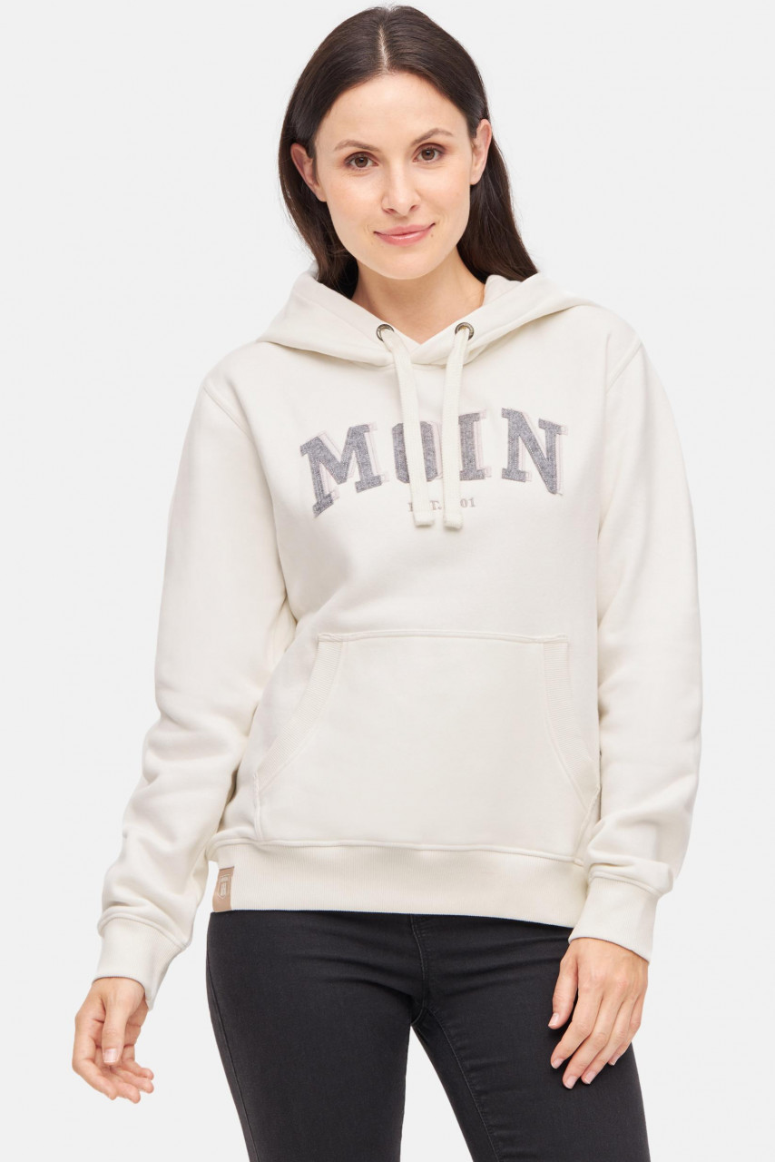 Derbe Hoodie Moinmoin Damen Weiß Kapuzenpullover