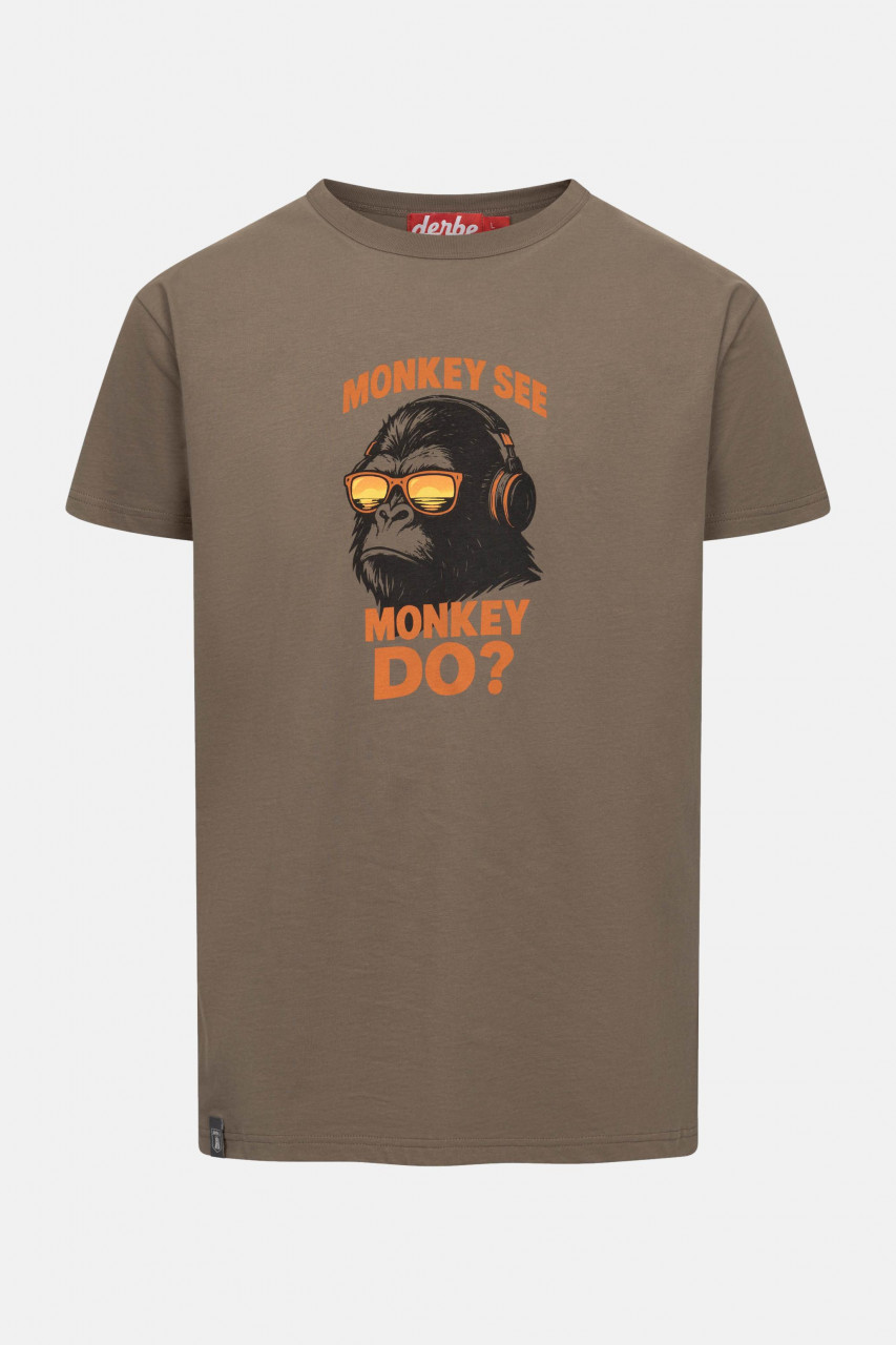 Derbe T-Shirt Monkey Herren Braun GOTS Organic