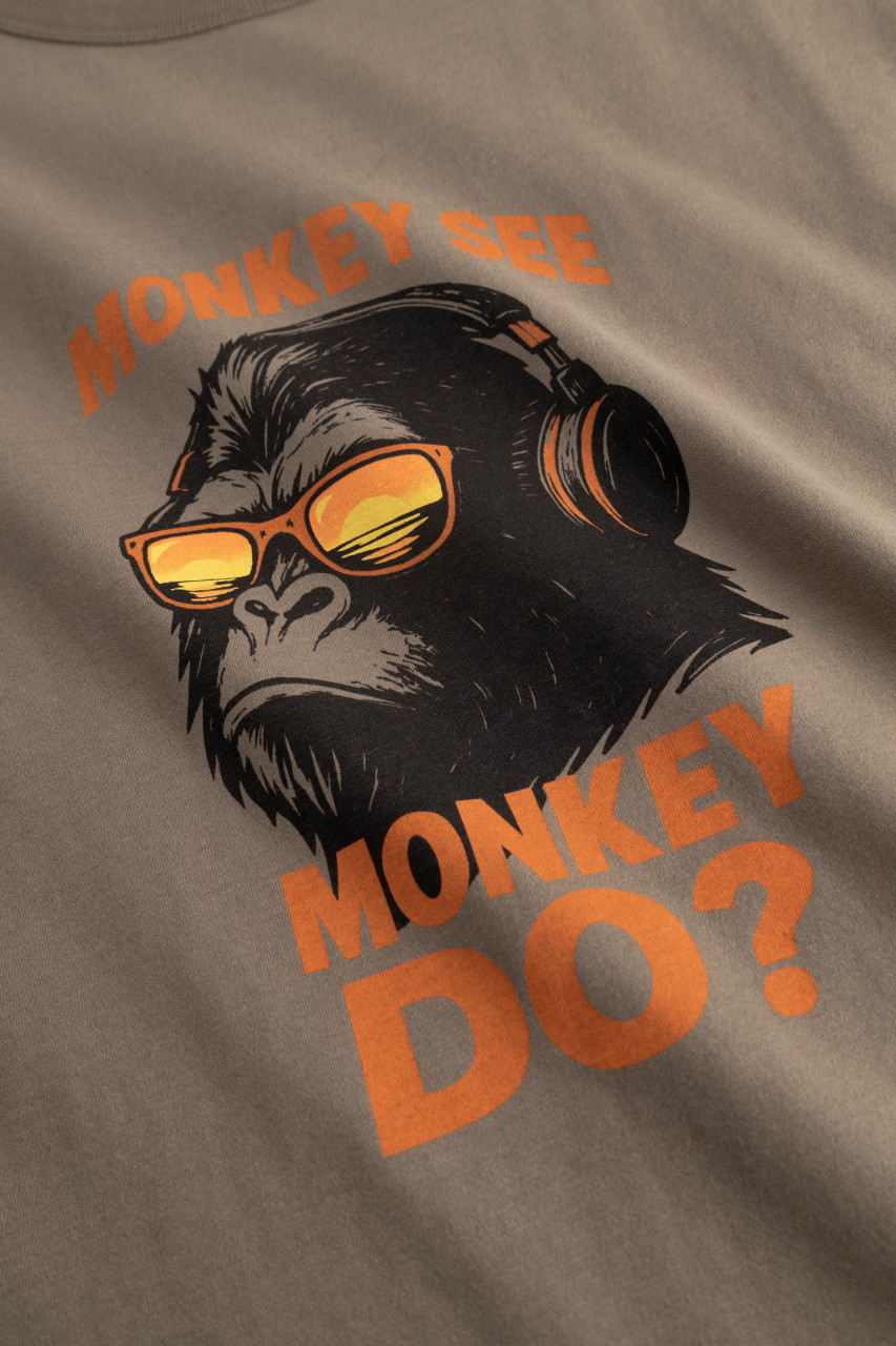 Derbe T-Shirt Monkey Herren Braun GOTS Organic