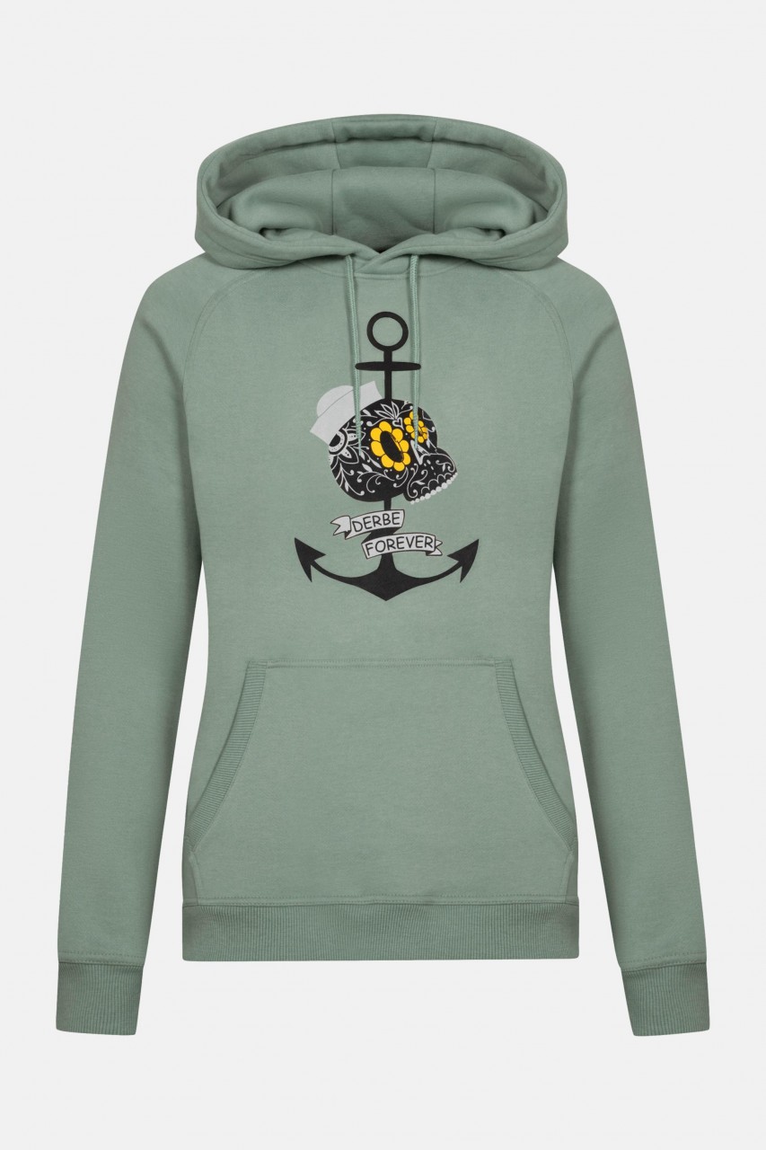 Derbe Mrs Skull Damen Hoodie Lily Pad Grün