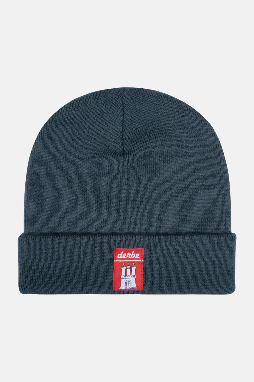 Derbe Mütze Bonnet Navy Blaugrau