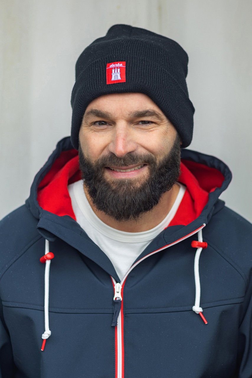 Derbe Mütze Bonnet Navy Blaugrau