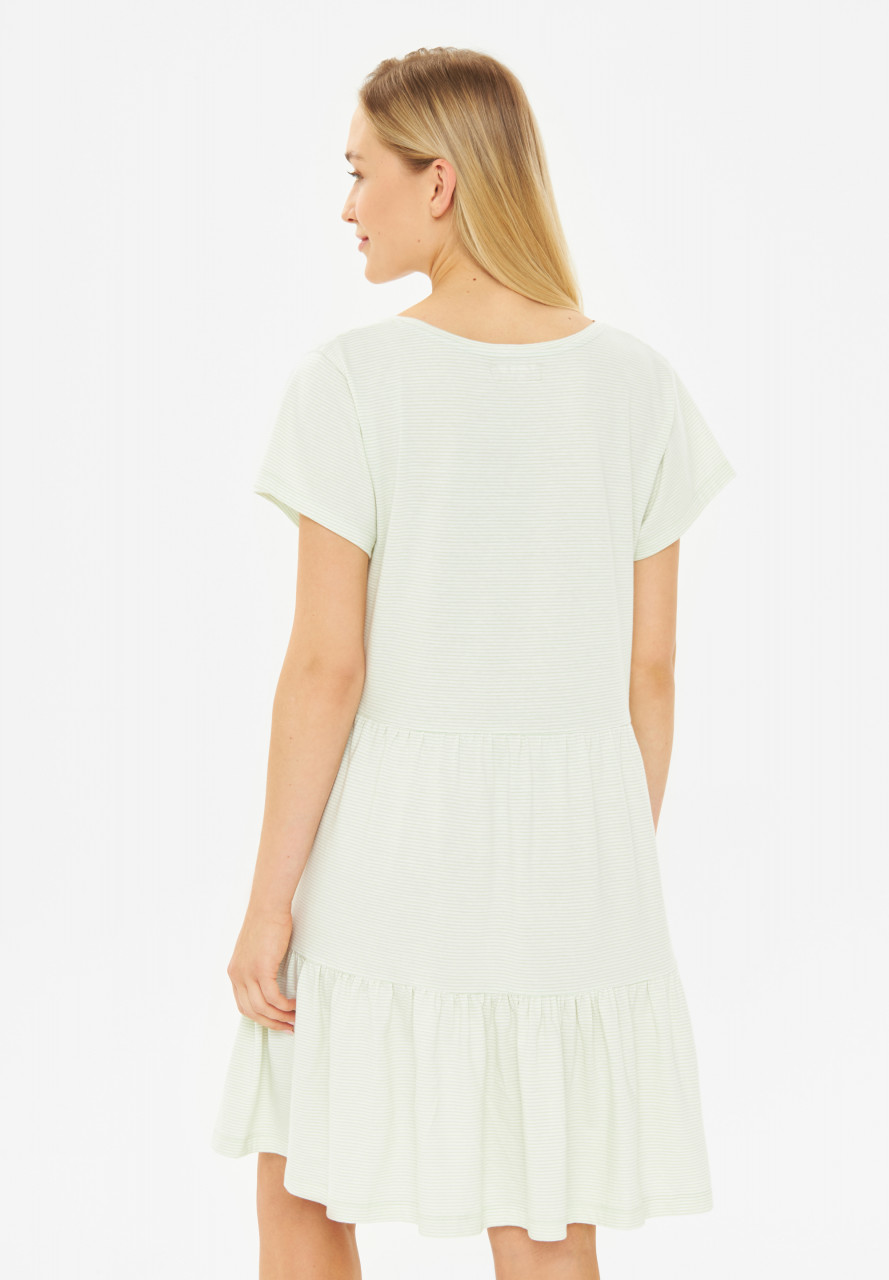 Derbe Kleid Multistriped Damen Weiß Hellgrün