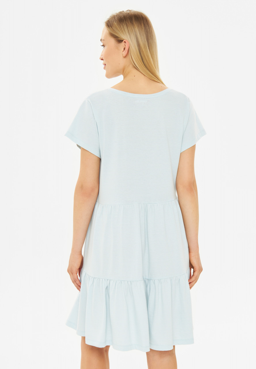 Derbe Kleid Multistriped Damen Hellblau Weiß