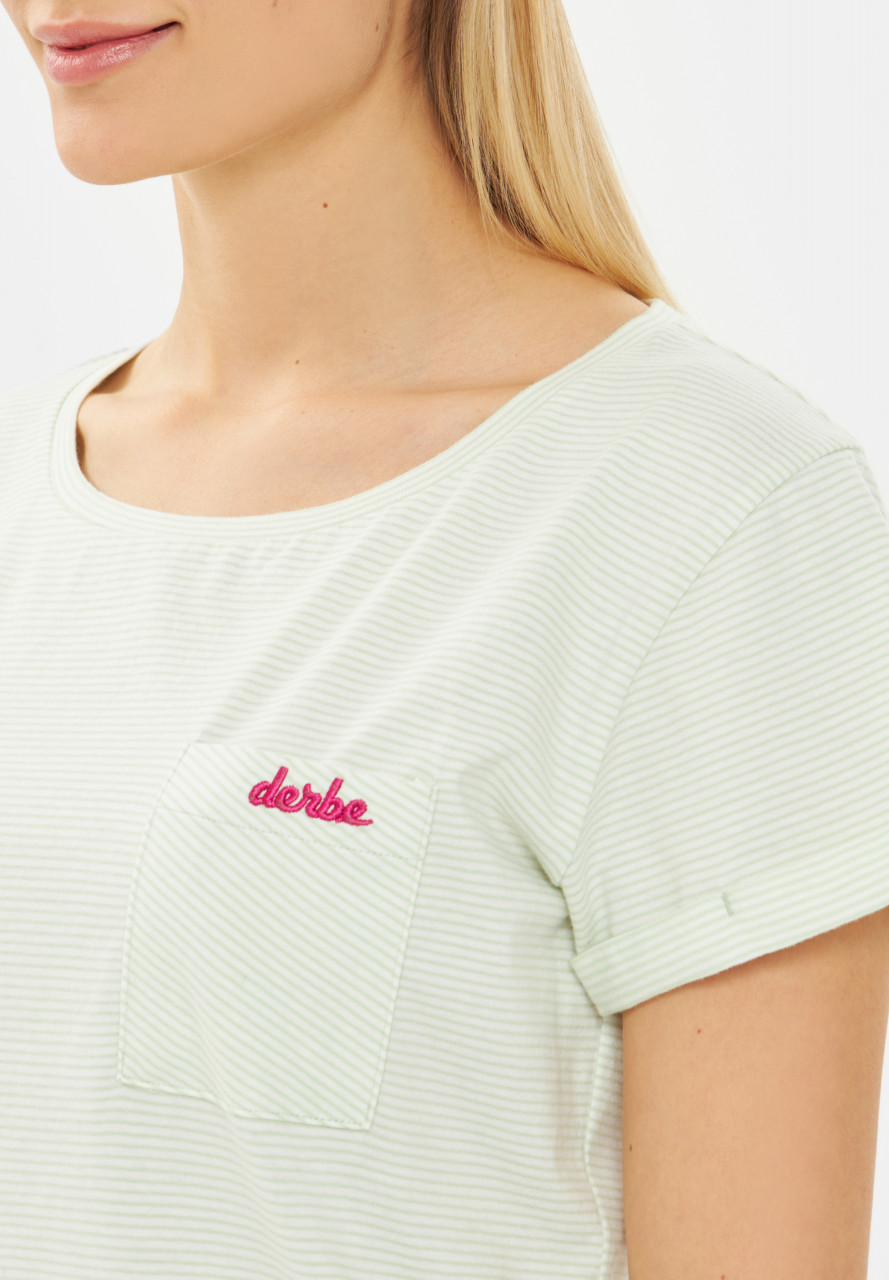 Derbe T-Shirt Multistriped Damen Hellgrün