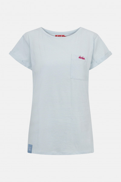 Derbe T-Shirt Multistriped Damen Hellblau