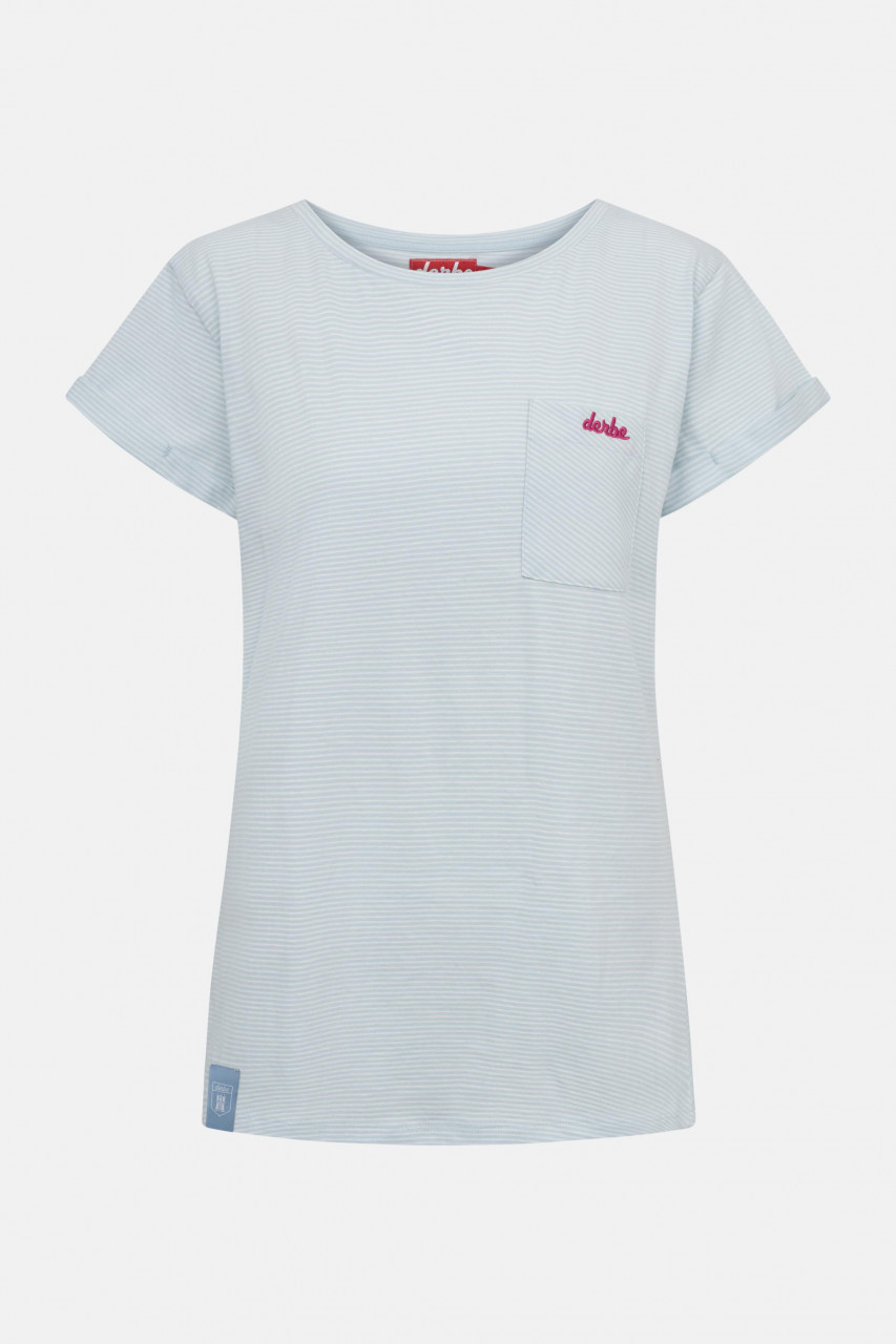 Derbe T-Shirt Multistriped Damen Hellblau