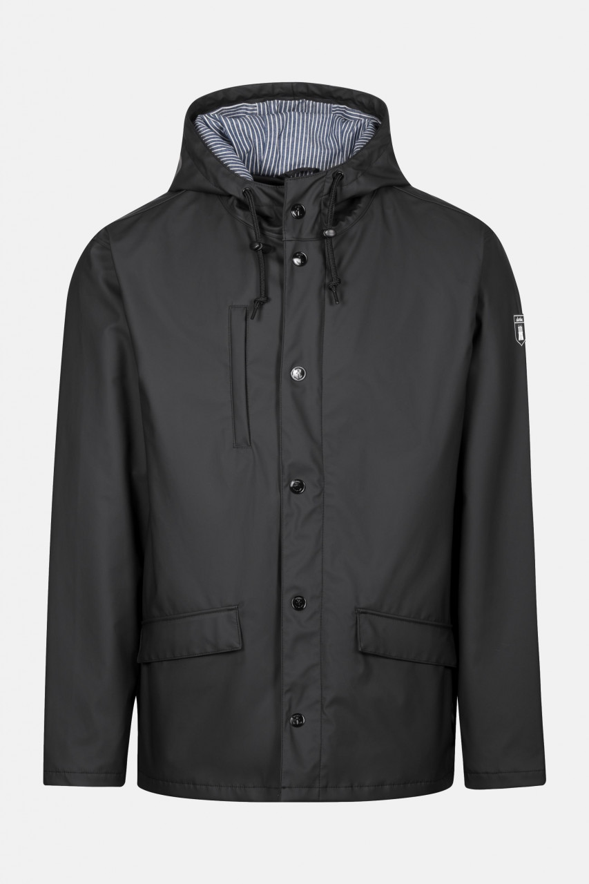 Derbe Passby Fisher Dunkelgrau Schwarz Herren Regenjacke