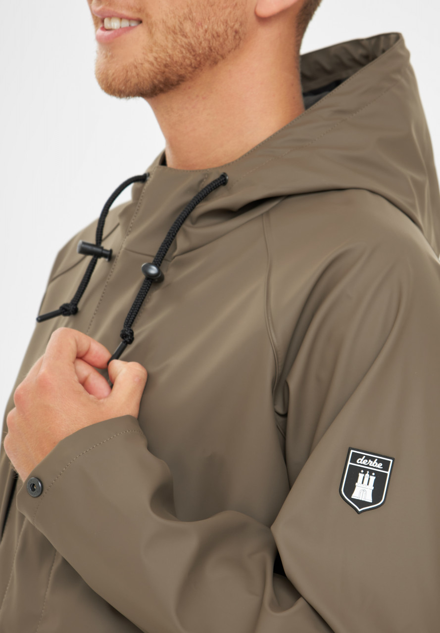Derbe Regenjacke Passby Plain Herren Braun