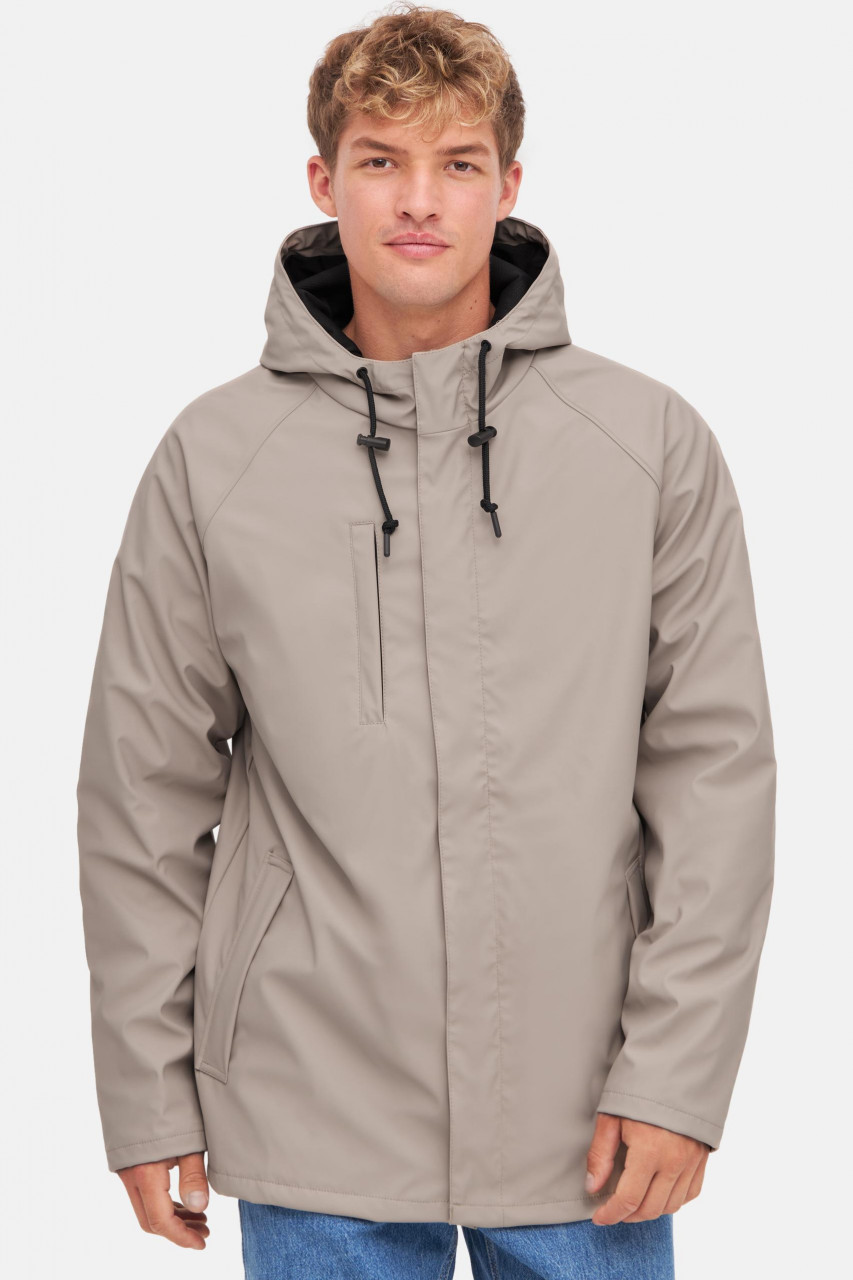 Derbe Regenjacke Passby Plain Herren Cobblestone Beige