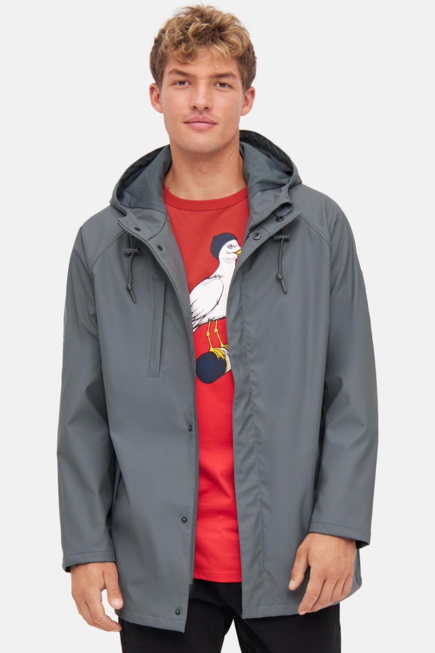 Derbe Regenjacke Passby Plain Herren Grau