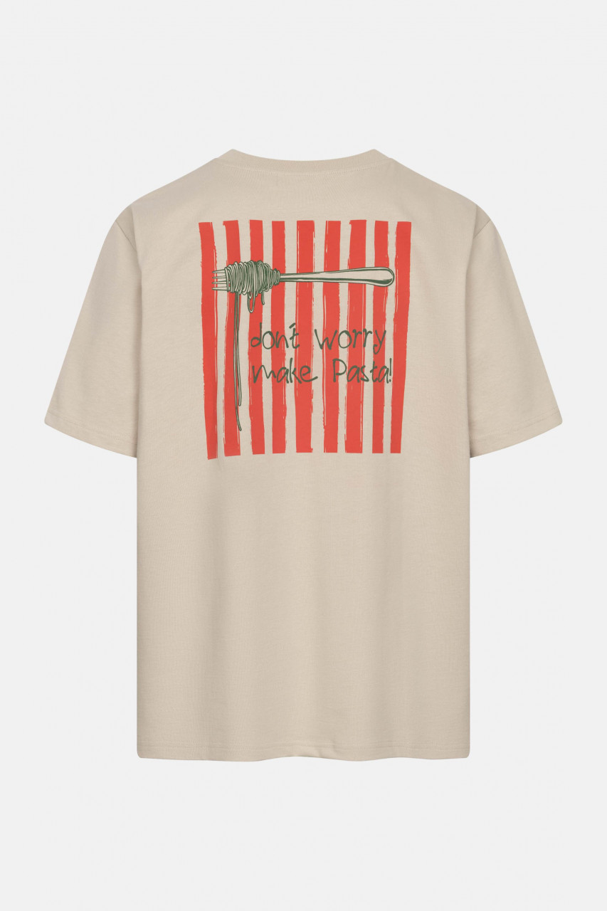 Derbe T-Shirt Pasta Beige Grau GOTS Organic
