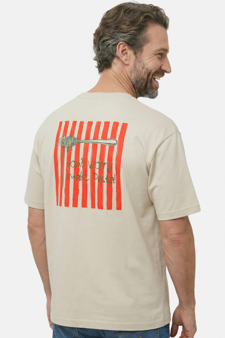 Derbe T-Shirt Pasta Beige Grau GOTS Organic