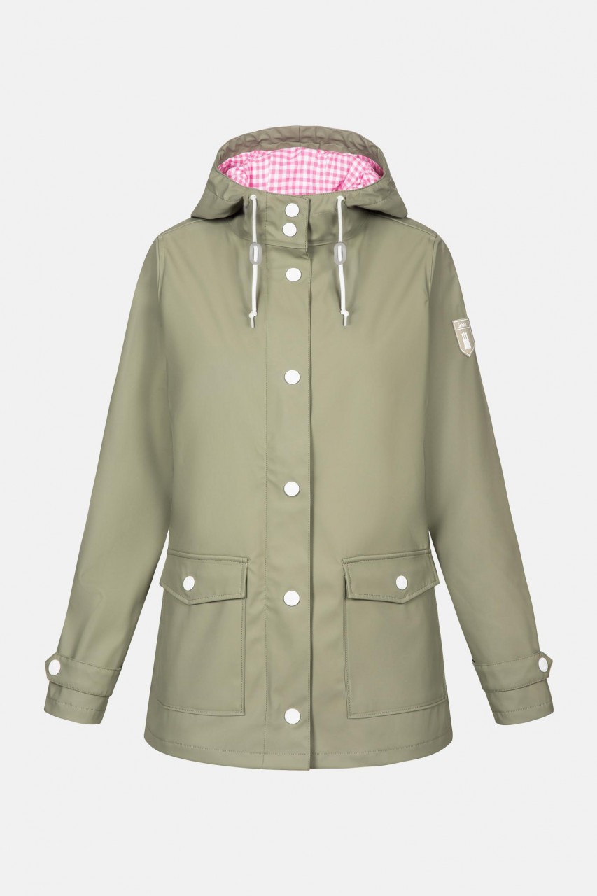 Derbe Peninsula Vichy Damen Regenjacke Light Oliv
