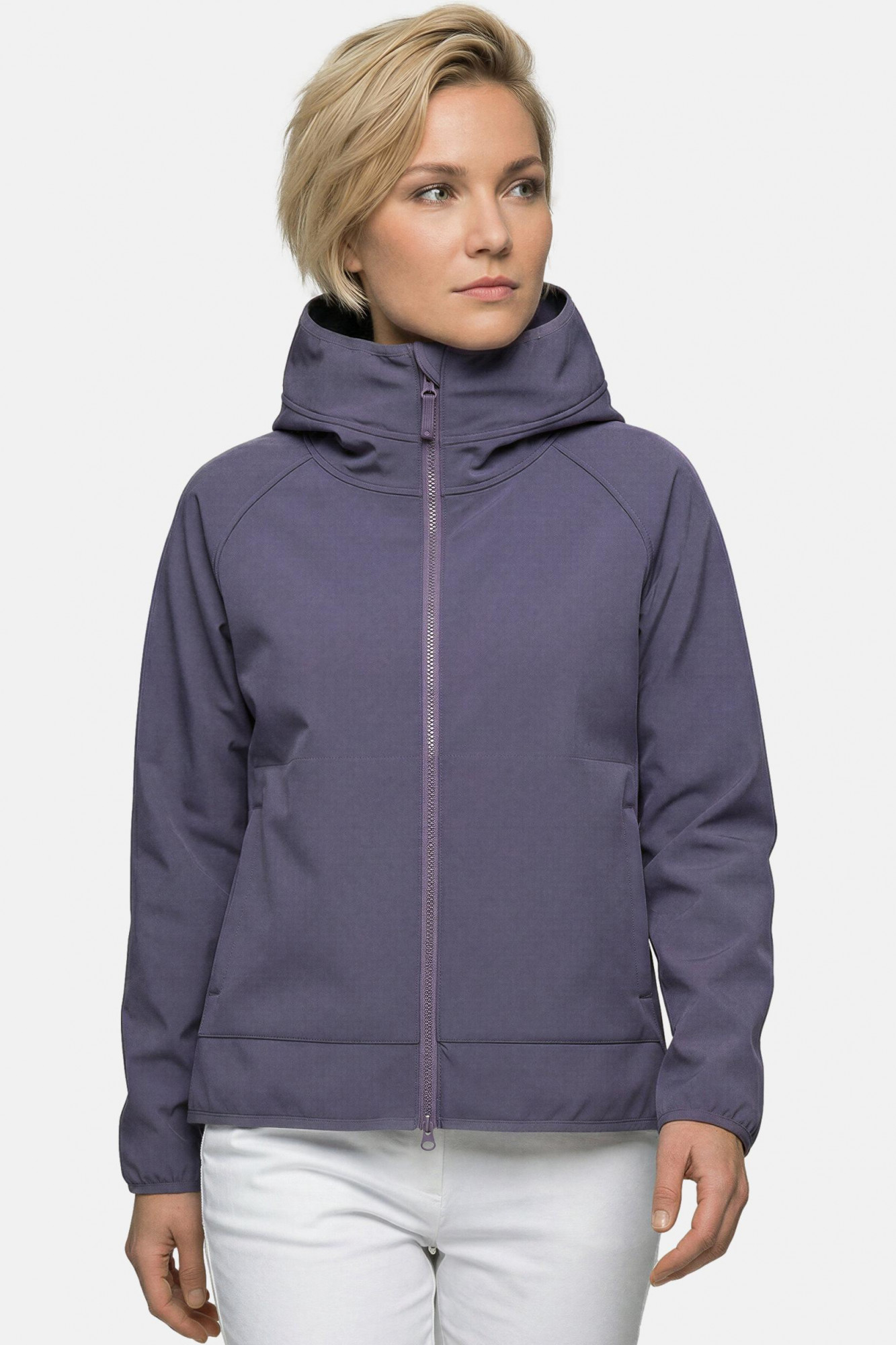 Derbe Softshelljacke Kurz Peutby Damen Lila Grau