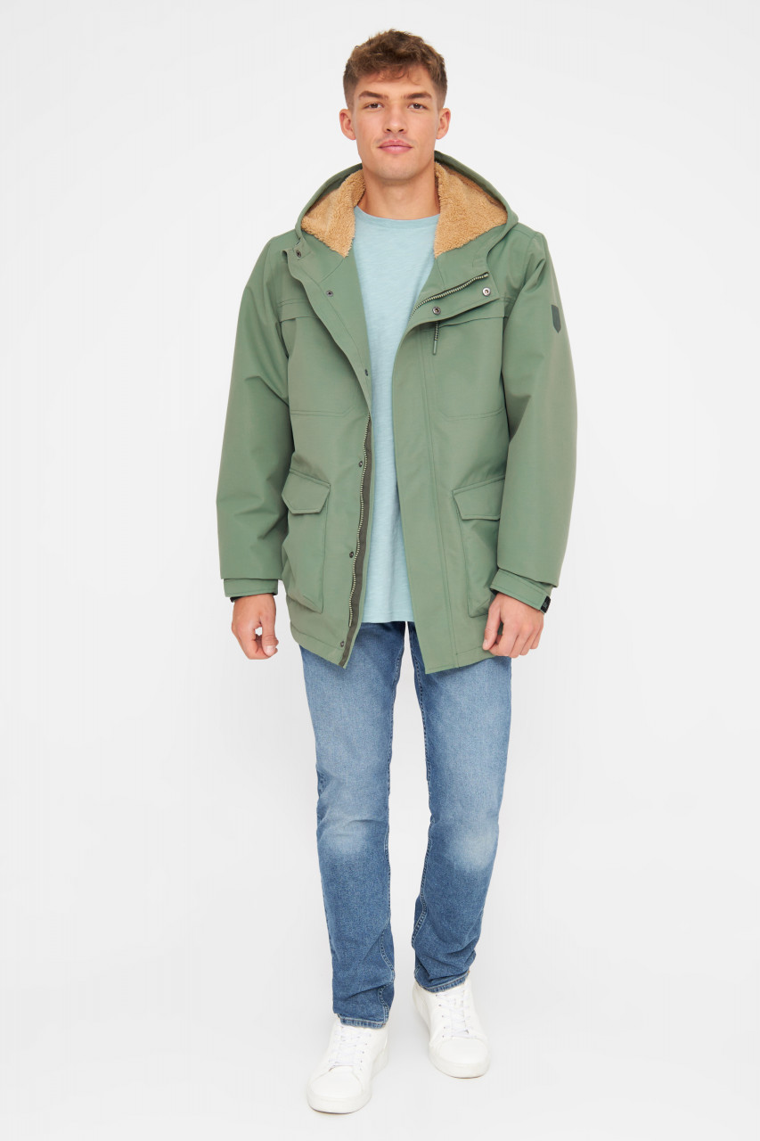 Derbe Winter-Regenjacke Phoebholm Dog Herren Hellgrün Gefüttert Hundejacke