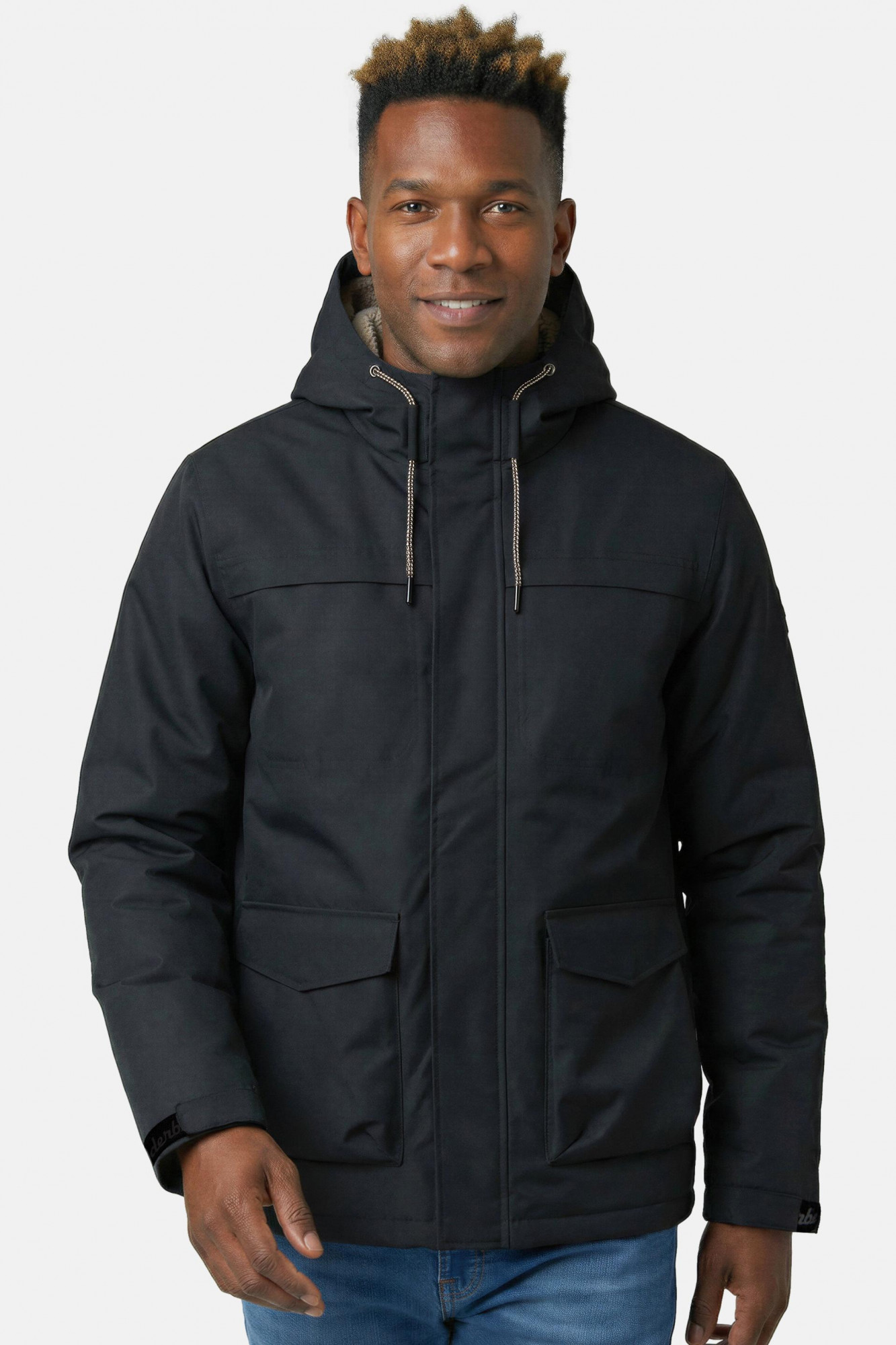 Derbe Winter Regenjacke Phoebholm Dog Herren Schwarz Warm Gefüttert
