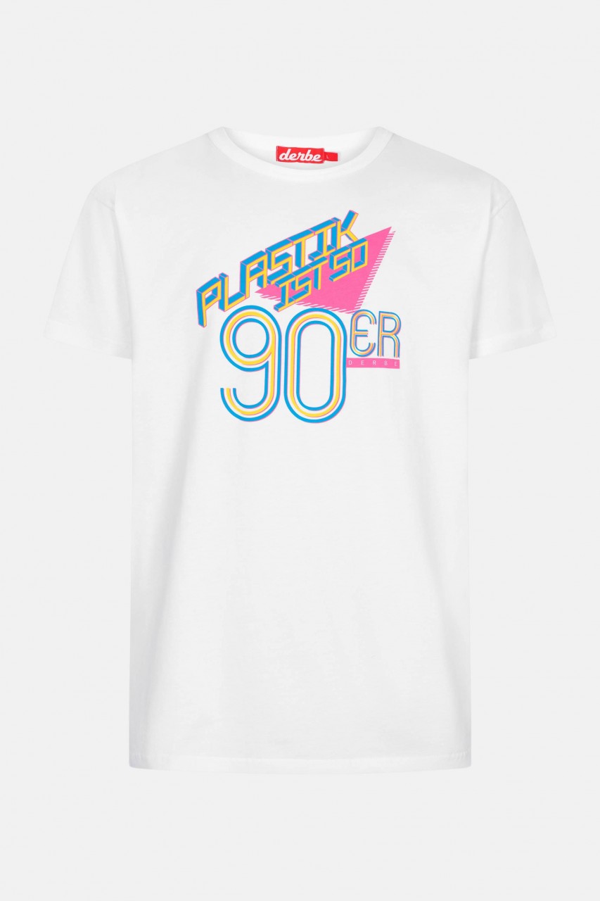 Derbe Plastik ist so 90er Herren Shirt Weiß