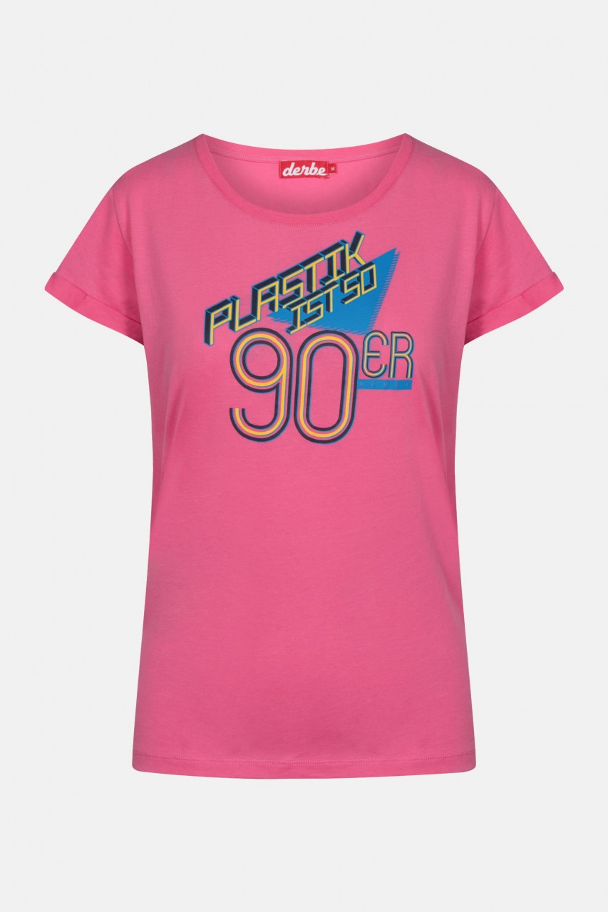 Derbe Plastik ist so 90er Damen Shirt Carmine Rose Pink