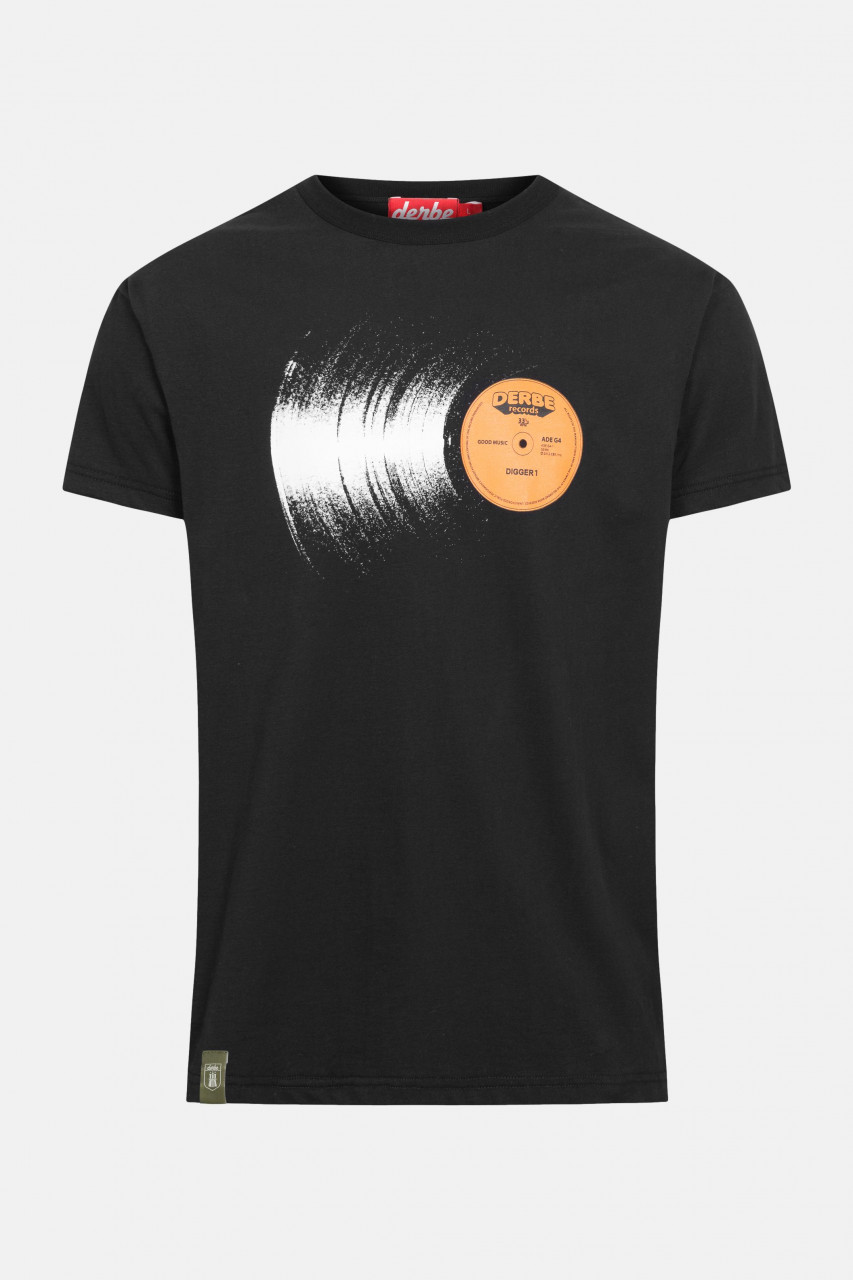 Derbe Platte Herren T-Shirt Black Schwarz Schallplatte