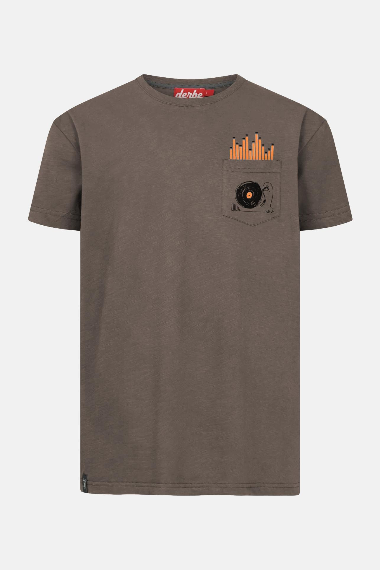 Derbe T-Shirt Plattensound Herren Braun GOTS Organic