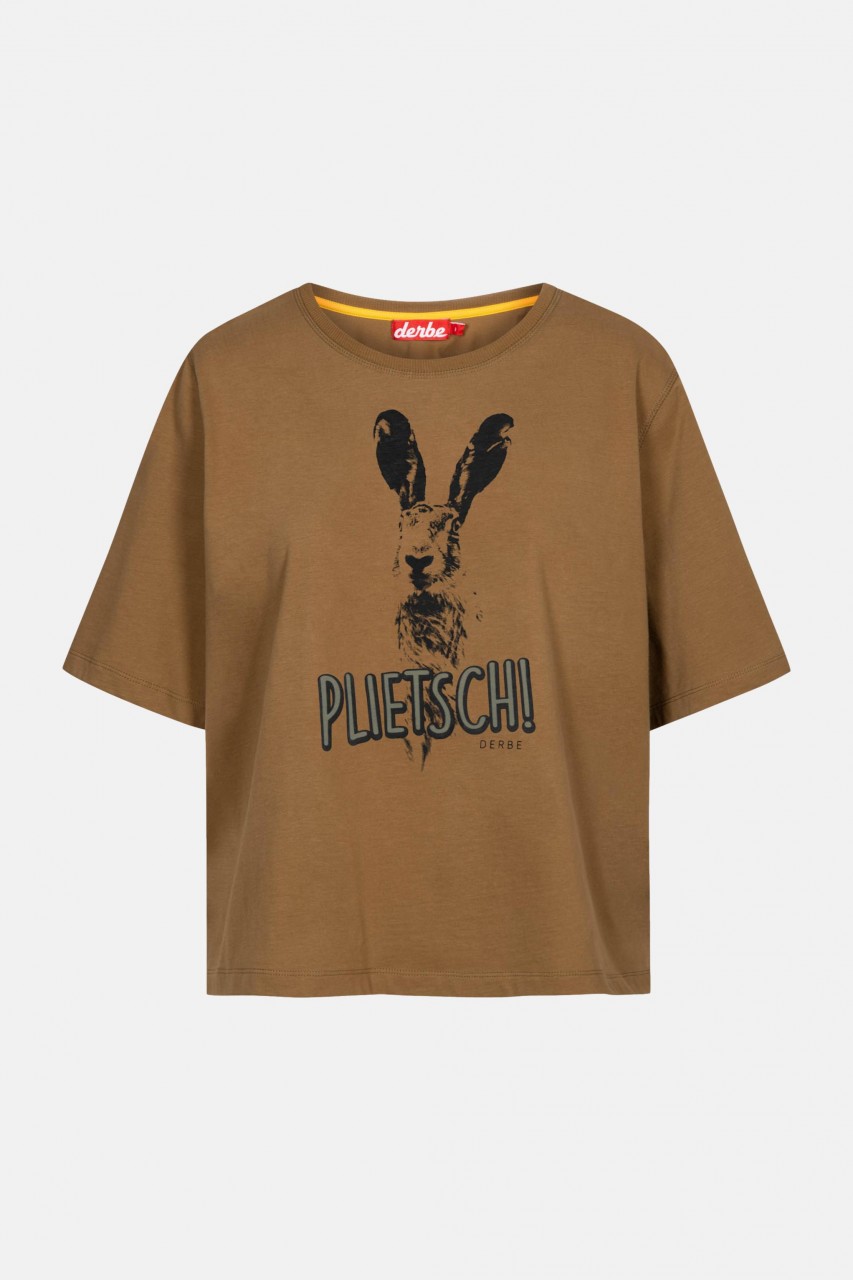 Derbe Plietsch Damen T-Shirt Otter Braun Hase