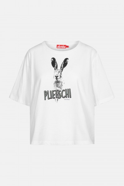 Derbe Plietsch Damen T-Shirt Weiß Hase Derbe Plietsch Damen T-Shirt Weiß Hase