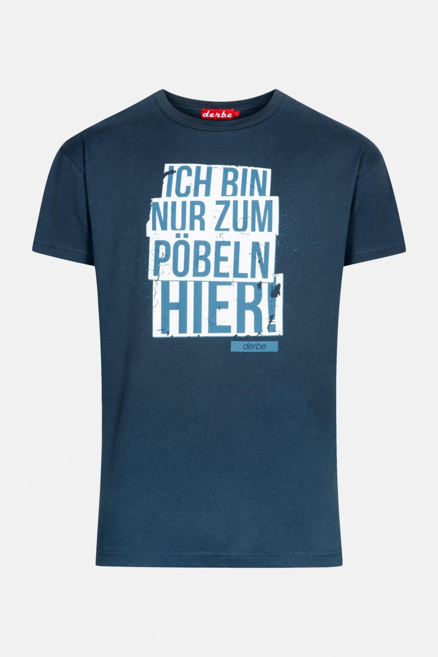 Derbe Pöbeln Herren T-Shirt Dunkelblau