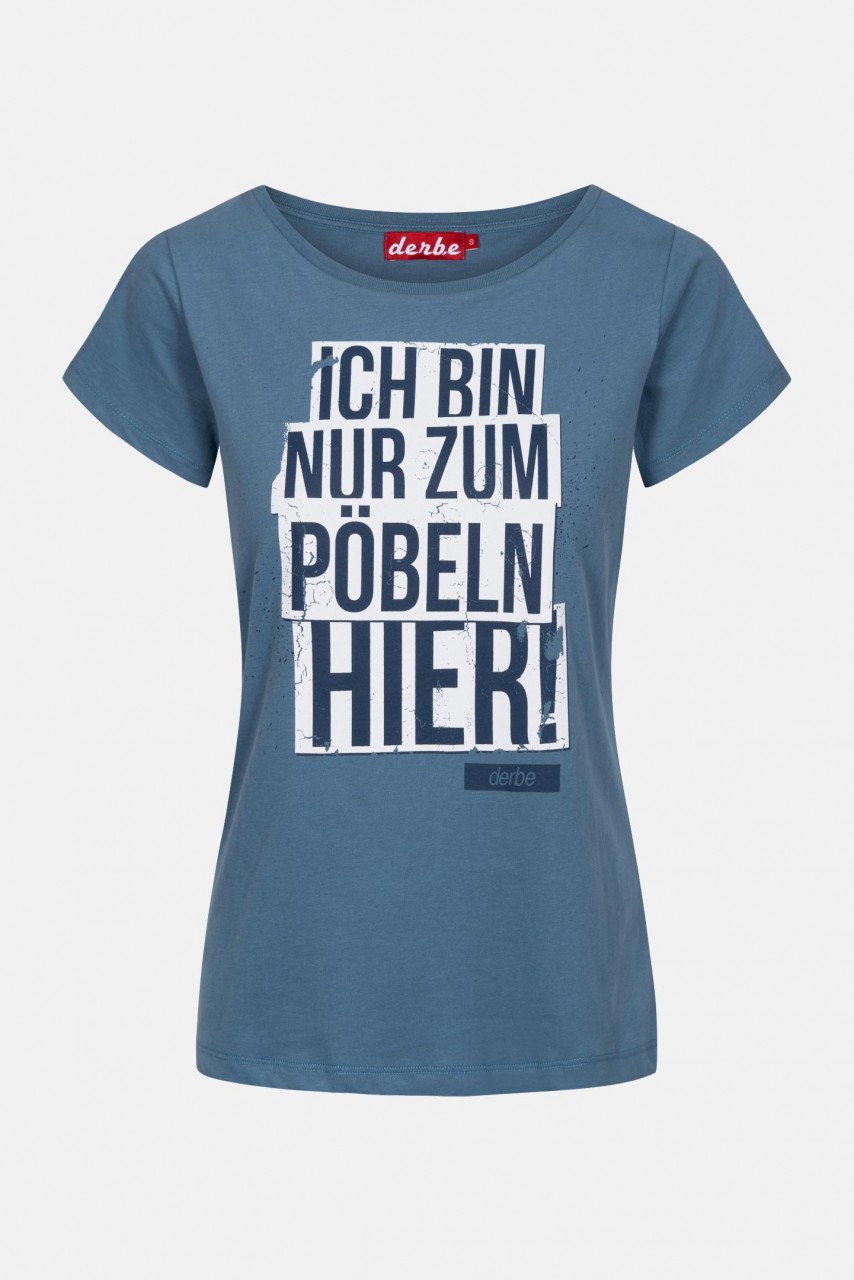 Derbe Pöbeln Damen T-Shirt Blau