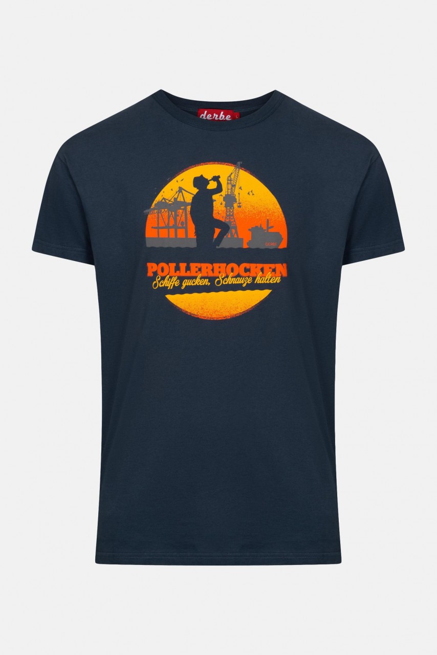 Derbe Pollerhocken Herren Shirt Navy Dunkelblau Bio
