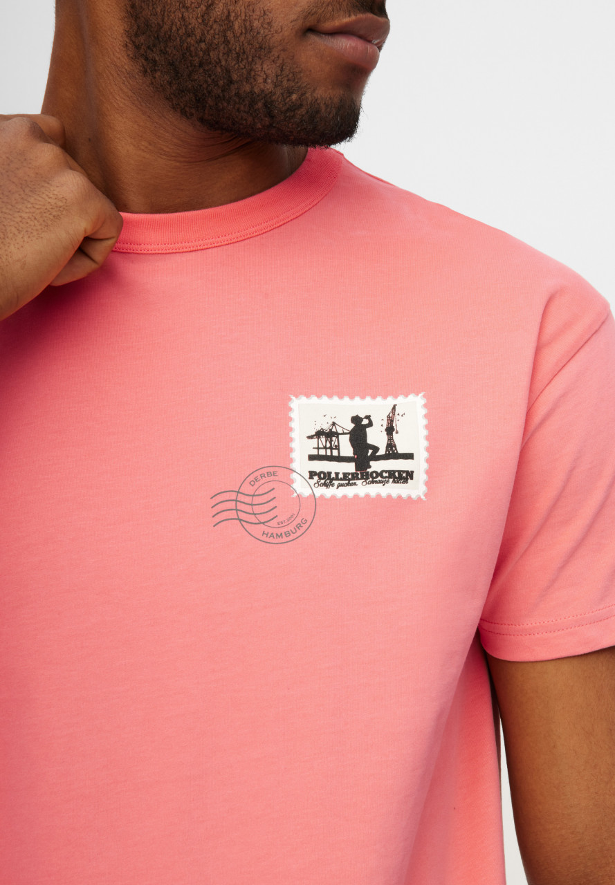 Derbe T-Shirt Pollerhocken Post Herren Pink GOTS Organic