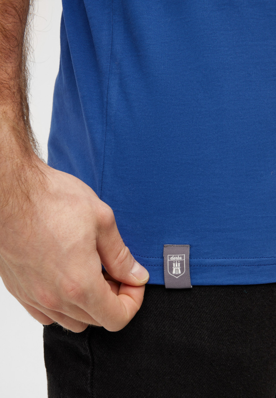 Derbe T-Shirt Pollerhocken Post Herren Blau GOTS Organic