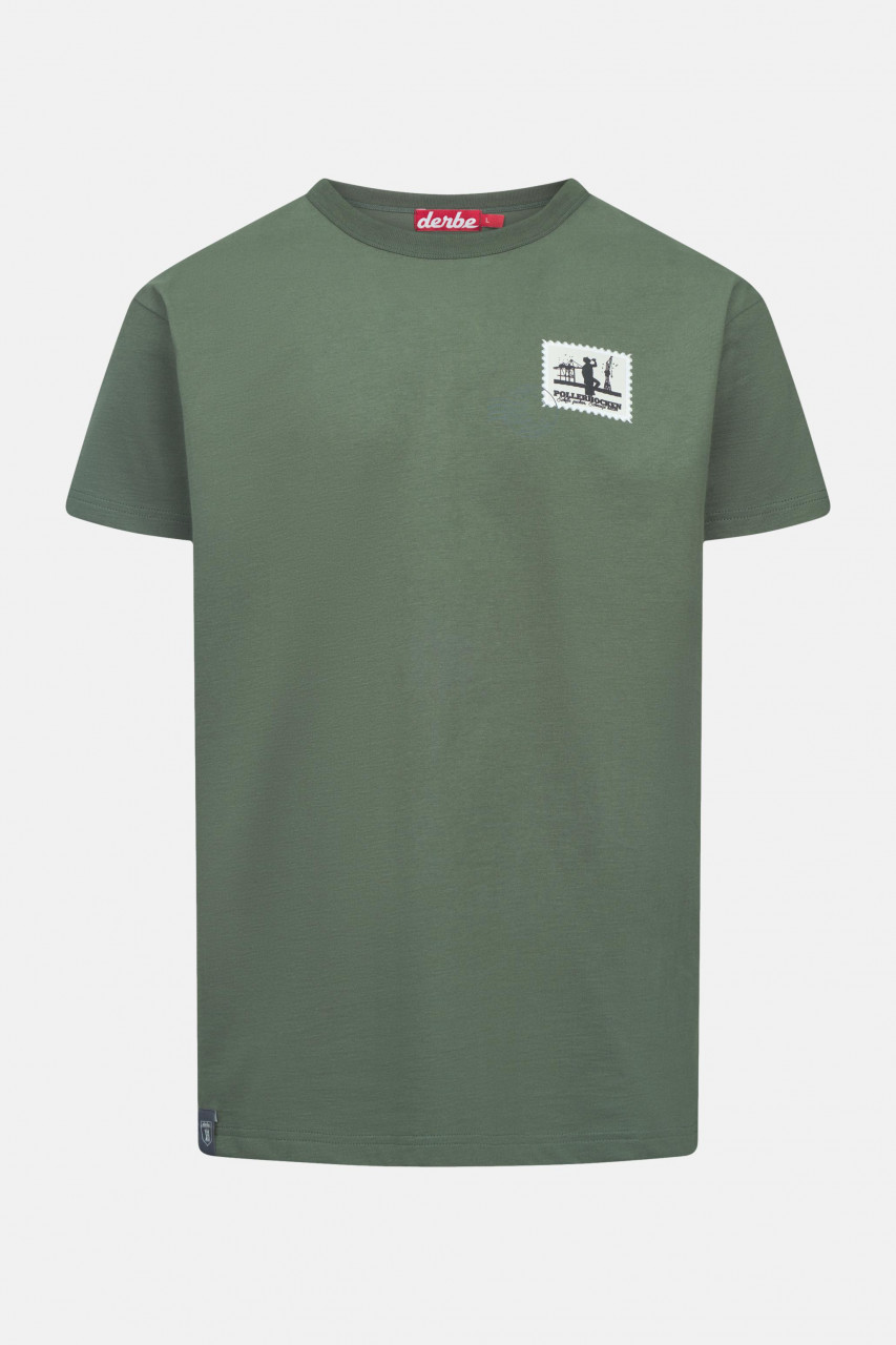 Derbe T-Shirt Pollerhocken Post Herren Oliv Grün GOTS Organic