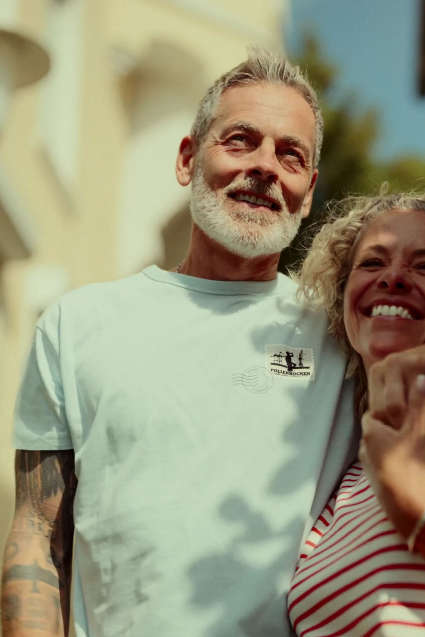 Derbe T-Shirt Pollerhocken Post Herren Hellblau