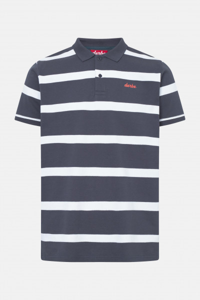 Derbe Polo Shirt Polo Blockstriped Herren Dunkelblau GOTS Organic
