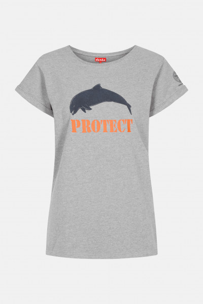 Derbe Porpoise Damen Shirt Gots Organic Sea Shepherd Grey Melange Grau Wal Derbe Porpoise Damen Shirt Gots Organic Sea Shepherd Grey Melange Grau Wal