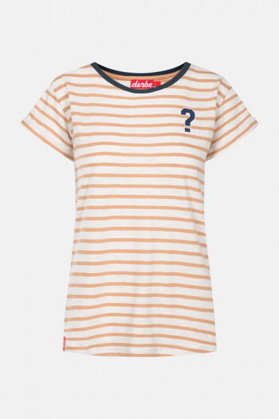 Derbe Question Mark Fragezeichen Damen T-Shirt Doe Ocker Gestreift
