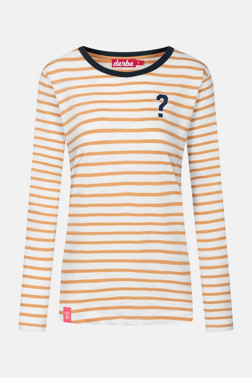 Derbe Question Mark Longsleeve Damen Shirt Doe Striped Beige