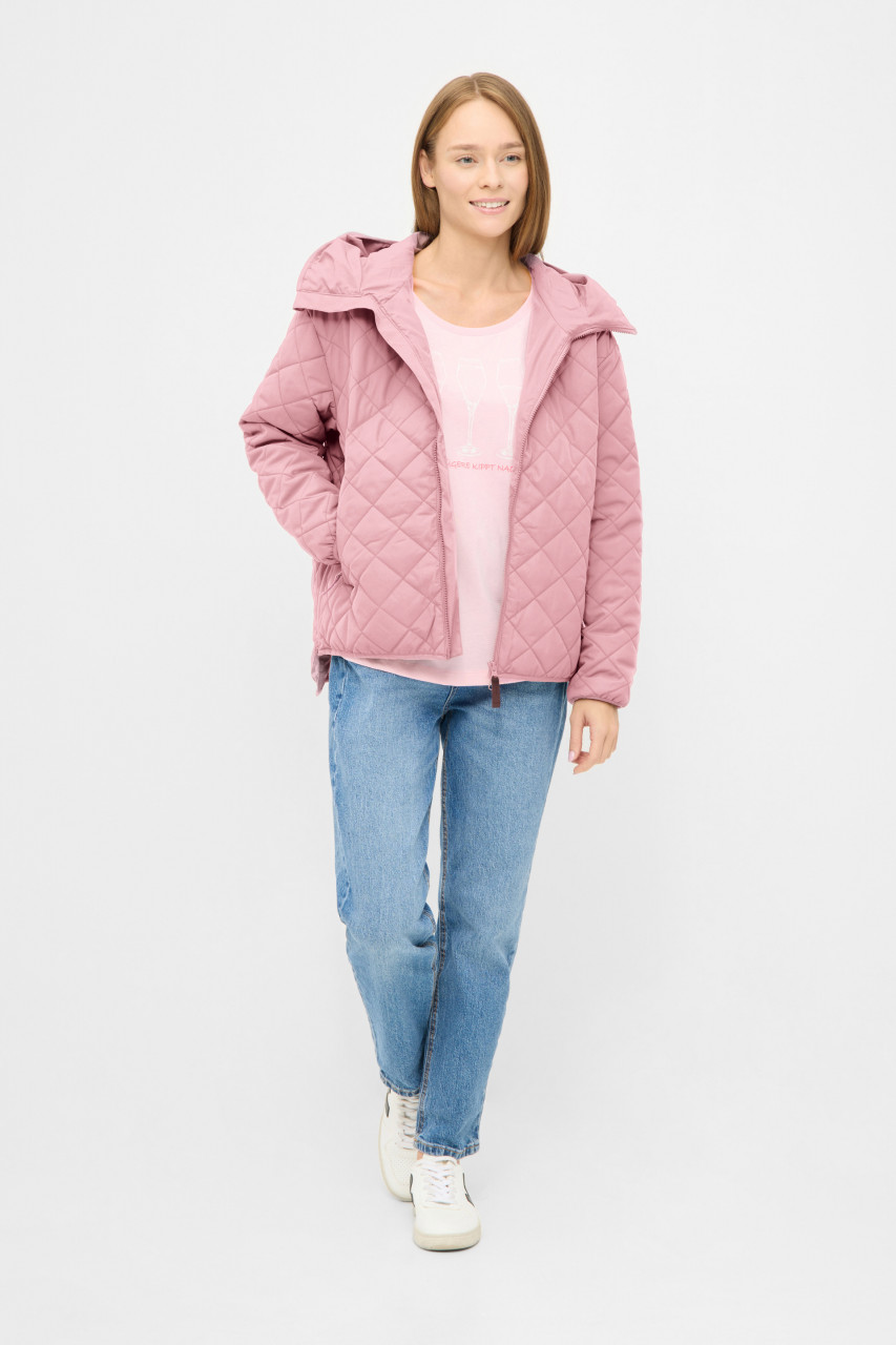 Derbe Übergangsjacke Quiltby Short Damen Rosa Steppjacke
