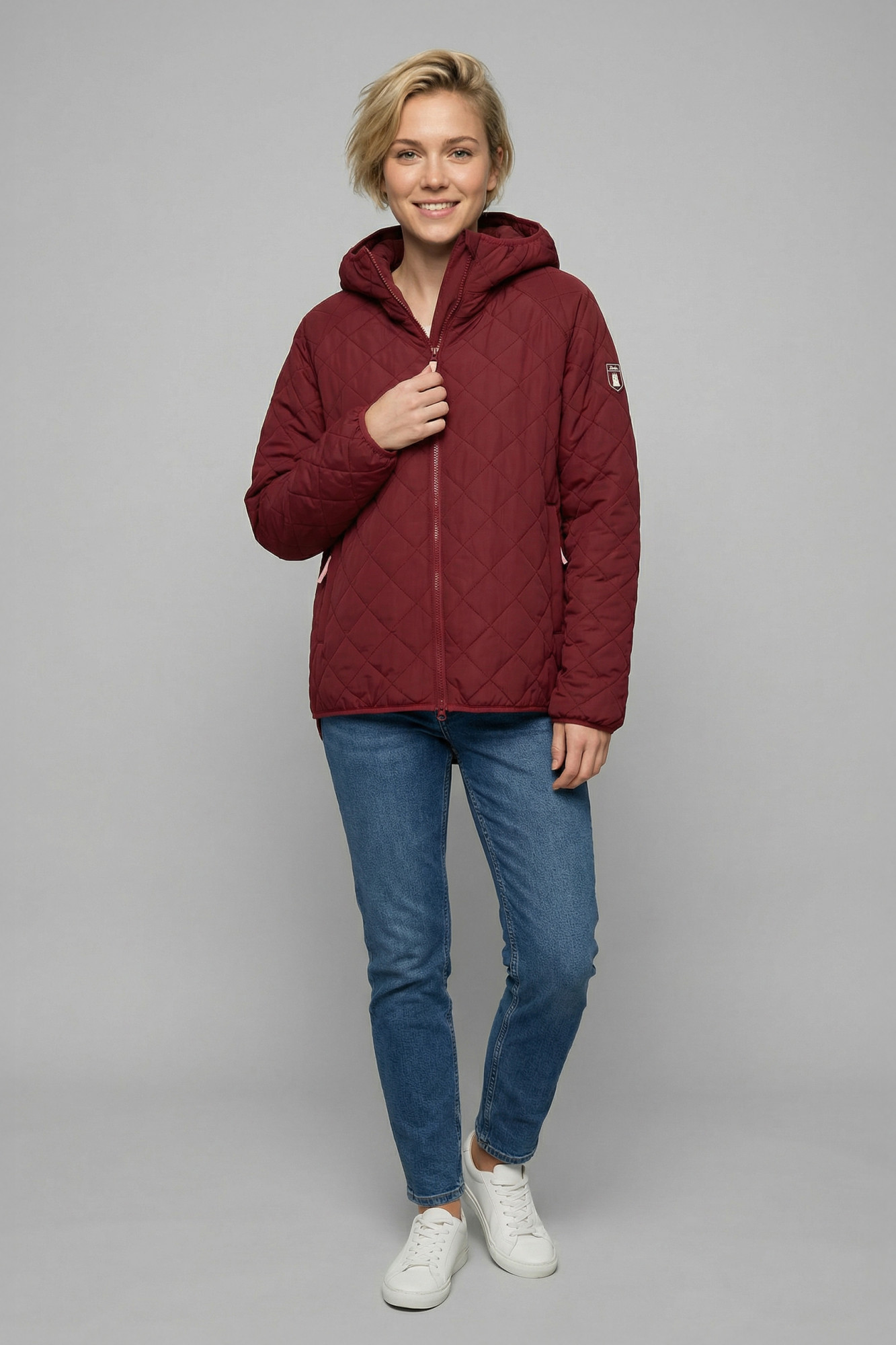 Derbe Übergangsjacke Quiltby Short Damen Rot Bordeaux Steppjacke
