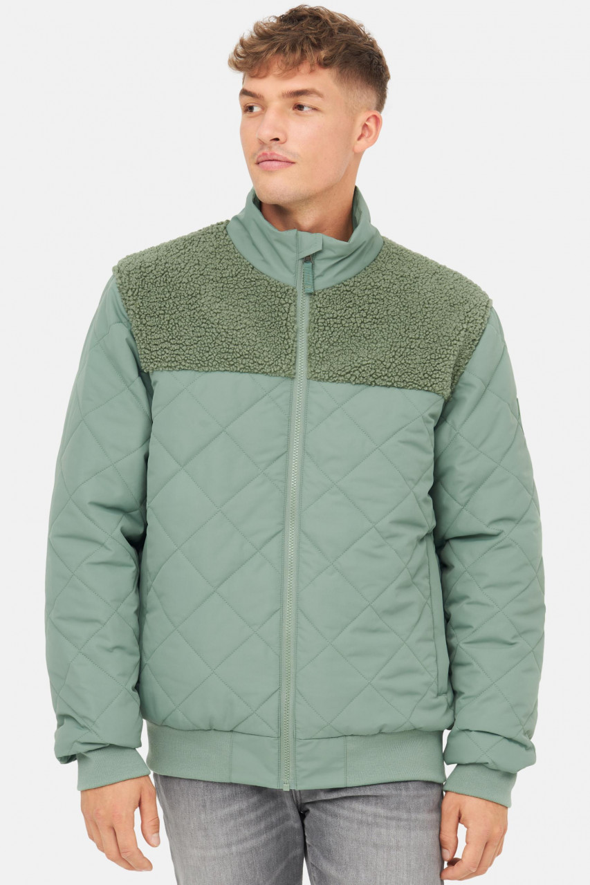 Derbe Steppjacke Quiltholm Herren Grün Gefüttert