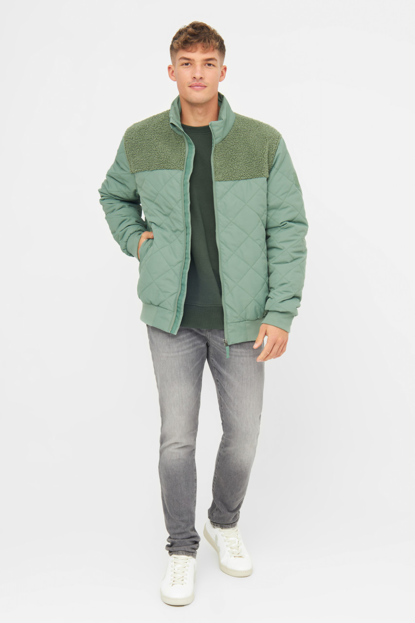 Derbe Steppjacke Quiltholm Herren Grün Gefüttert