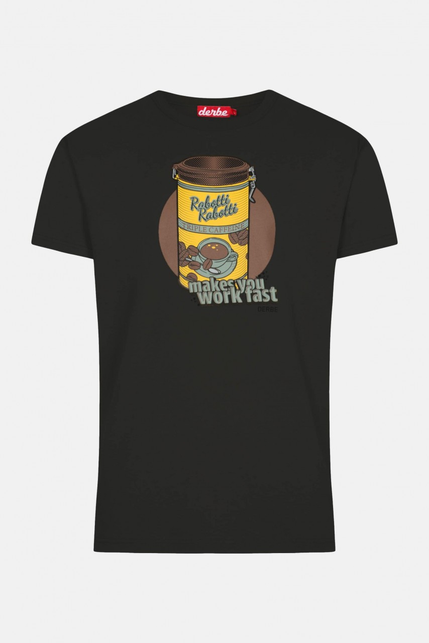 Derbe Rabotti Herren T-Shirt Phantom Schwarz Kaffeedose