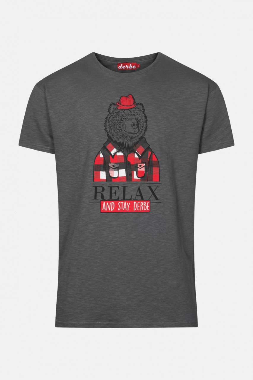 Derbe Relax Grau T-Shirt Herren Bär