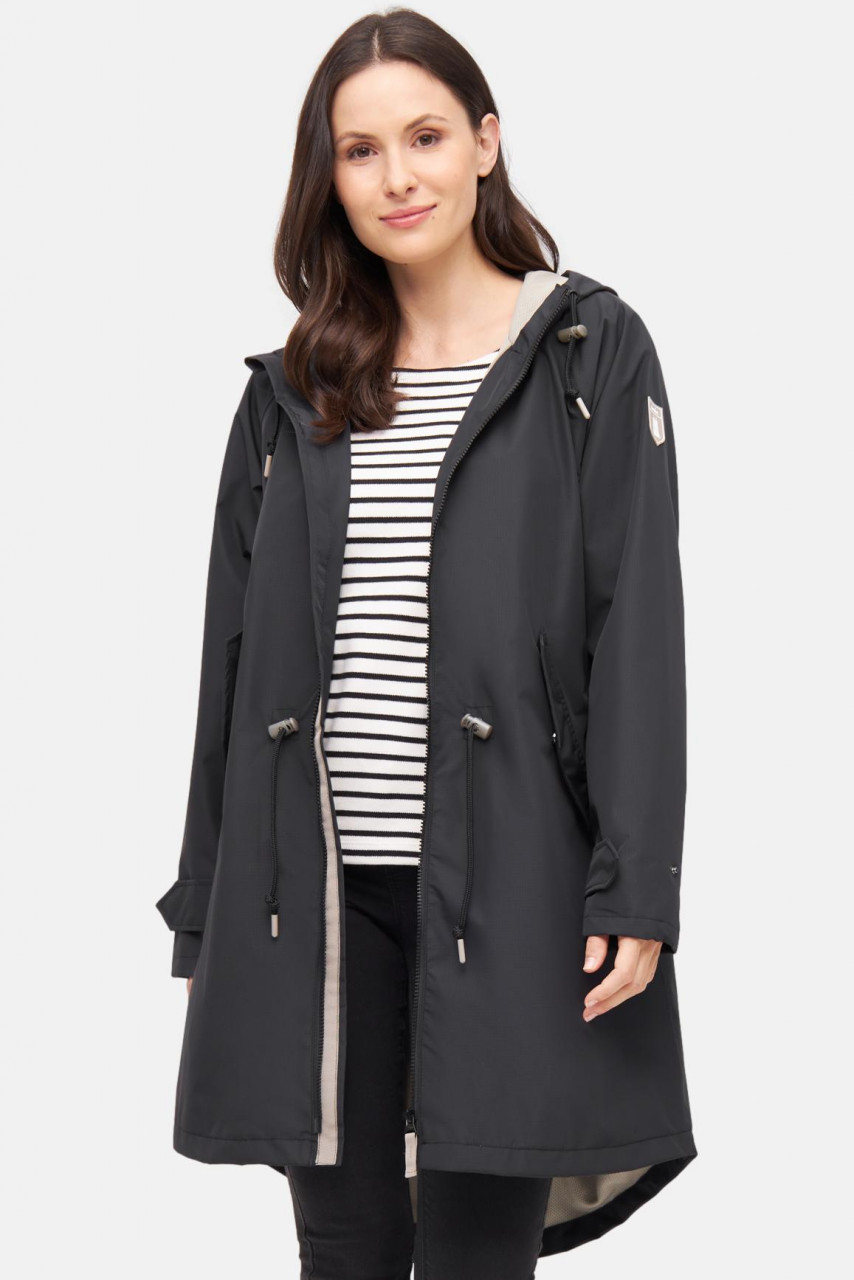 Derbe Regenjacke Ripby Damen Schwarz Ripstop