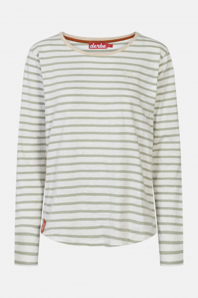 Derbe Robbenschnute Damen Streifenshirt Hellgrün Weiß
